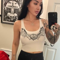 white bat tank top