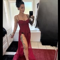 red lace and garter belt dress