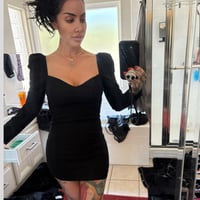 Image 1 of elegant strong shoulder date night dress