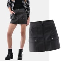 faux leather cargo skirt 