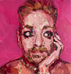 Kyle with the fabulous eyes against a pink background 