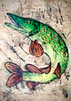 “Pike…” Steve McCracken original in OSB wood…