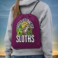 Easily Distracted by Sloths Drawstring Bag