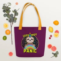 Image 3 of Sloth Lets Not Panic Tote Bag