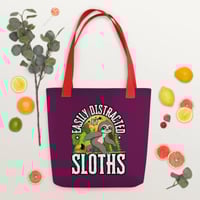 Image 2 of Easily Distracted by Sloths Tote Bag