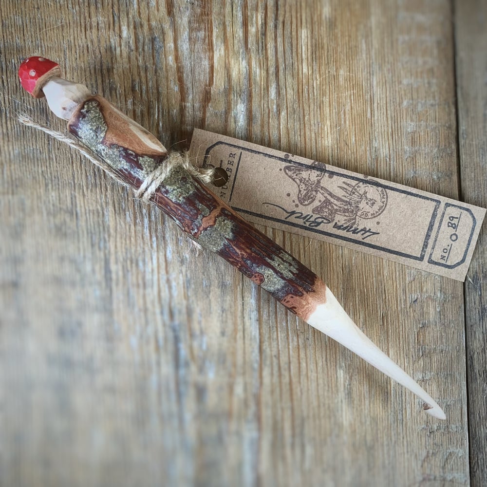 Image of 4mm hand carved crochet hooks