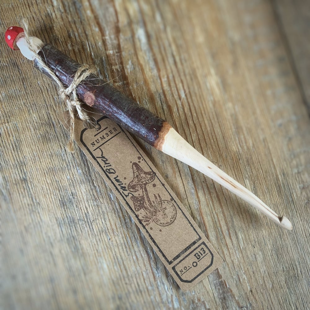 Image of 5mm hand carved crochet hooks