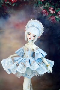 Image 4 of Handmade Doll Outfit - Minifee/DoDollsDream Petite Marionette - BLUE DRESS