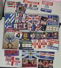 Pack of 26 mixed Rangers/Linfield/Northern Ireland Football/Ultras stickers.