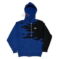 Image 1 of (M) Nike Zipper Hoodie Flameside Black Blue “Hive” 518