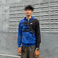 Image 2 of (M) Nike Zipper Hoodie Flameside Black Blue “Hive” 518