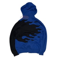 Image 4 of (M) Nike Zipper Hoodie Flameside Black Blue “Hive” 518