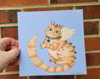 Image 2 of Cat Dragon Gouache and Watercolor Illustration