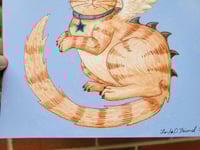 Image 4 of Cat Dragon Gouache and Watercolor Illustration