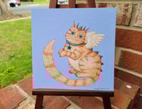 Image 1 of Cat Dragon Gouache and Watercolor Illustration