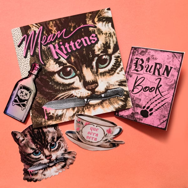 Mean Kittens | Riso Zines & Stickers Bundle | Cat Claw Studio