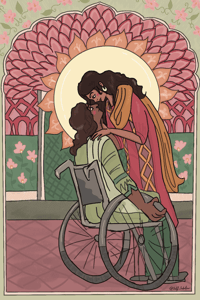 Lover's Gaze Postcard -Illustration (4" x 6")
