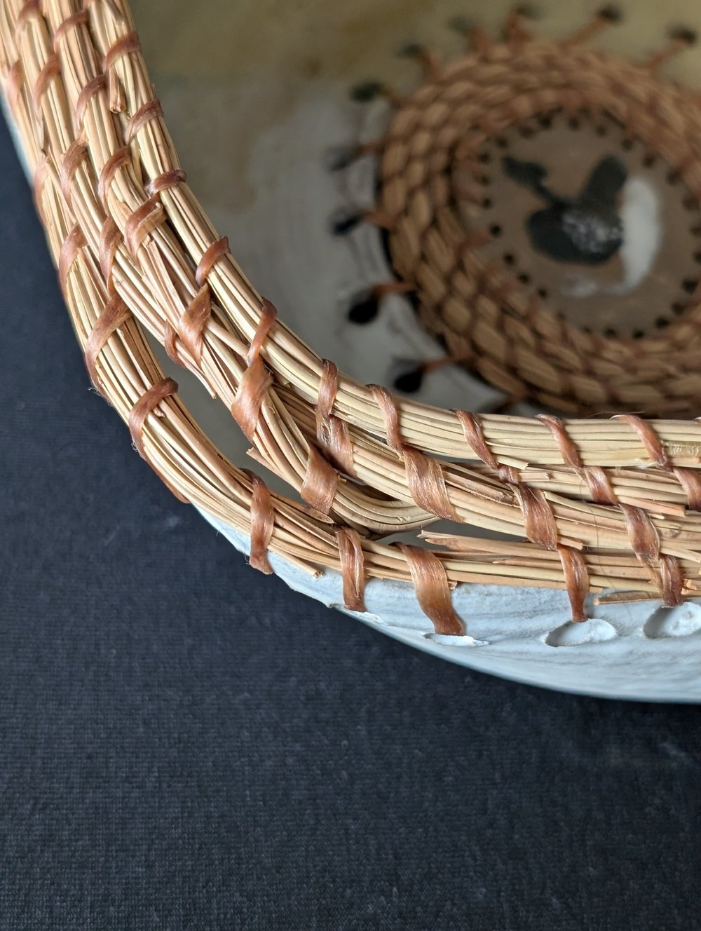 Large Ceramic Pine Bowl - Green