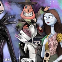 Image 4 of The Nightmare Before Christmas Movie Poster | Halloween Painting