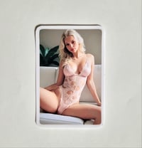 Image 1 of Stunningly Beautiful Blonde In One Piece Lingerie Matte Vinyl Sticker