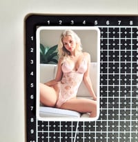 Image 2 of Stunningly Beautiful Blonde In One Piece Lingerie Matte Vinyl Sticker