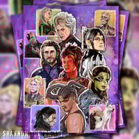 Image 1 of Baldur's Gate 3 Poster | Astarion Shadowheart Gale Wyll Karlach Lae'zel Painting