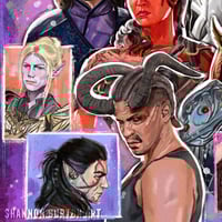Image 2 of Baldur's Gate 3 Poster | Astarion Shadowheart Gale Wyll Karlach Lae'zel Painting