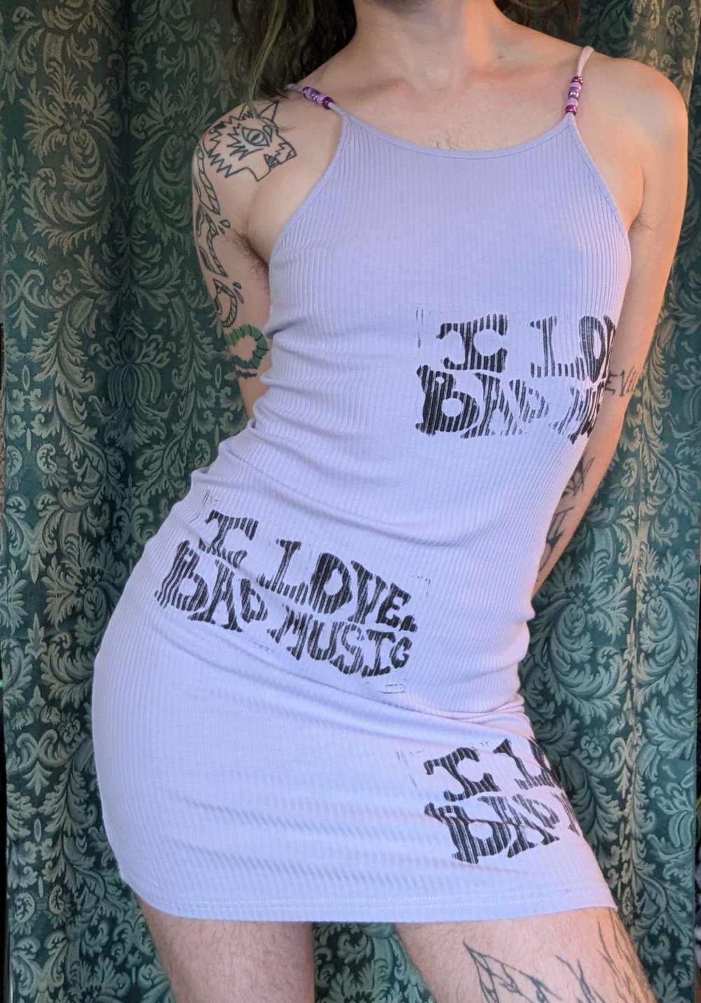 Image of I LOVE BAD MUSIC Dress (Size S/M)