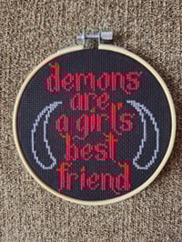 Image 1 of Demons are a Girl's Best Friend Hoop