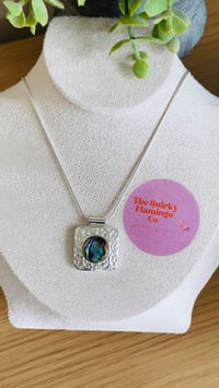Engraved Square Natural Abalone Pendant