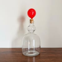 Image 1 of Kaj Franck KF 503 Clear Glass Decanter with Red Stopper