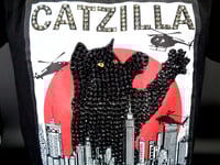 Image 4 of Child size Catzilla T shirt 2, custom rhinestone cat (size XS)