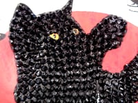 Image 5 of Child size Catzilla T shirt 2, custom rhinestone cat (size XS)