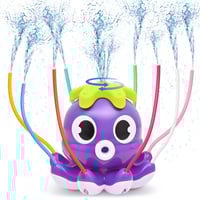 Image 1 of Space Rocket Octopus Sprinkler Water Toy Automatic Rotation Fun Spray Water Children's Water Play...
