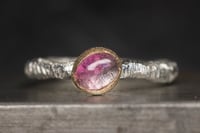 Image 1 of Recycled silver and 9ct ring with bi coloured tourmaline - no.2