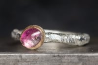 Image 2 of Recycled silver and 9ct ring with bi coloured tourmaline - no.2