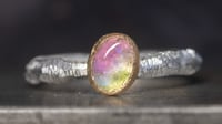 Image 1 of Recycled silver and 9ct ring with bi coloured tourmaline - no.4