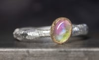 Image 2 of Recycled silver and 9ct ring with bi coloured tourmaline - no.4