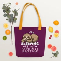Image 3 of Sleeping Is My Favorite Pastime Sloth Tote Bag