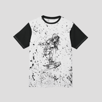 Image 1 of Grunge Style Female Skateboarding Womens Short Sleeve T-shirt