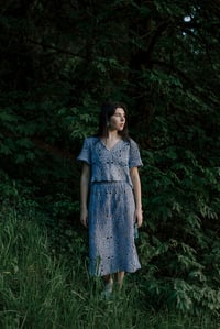 Image 2 of Holly Stalder Vintage Cotton Evening Blue Crochet Skirt 