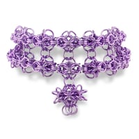 Image 1 of ULTRAVIOLET TEMPLE 𒌐 Multi-row Purple Choker ✧ Anodized Alluminium Edition ✧