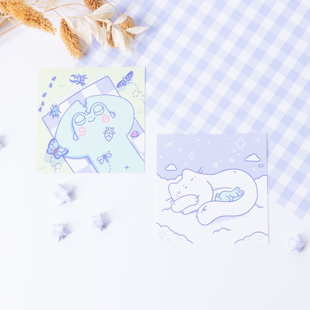Image of Postcard Prints Freddy Cat and Bugs