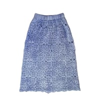 Image 3 of Holly Stalder Vintage Cotton Evening Blue Crochet Skirt 