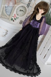 Image 1 of LIMITED - Black and purple lace gown with corset for MNF/PetiteMarionette girls