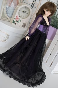 Image 2 of LIMITED - Black and purple lace gown with corset for MNF/PetiteMarionette girls