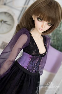 Image 3 of LIMITED - Black and purple lace gown with corset for MNF/PetiteMarionette girls