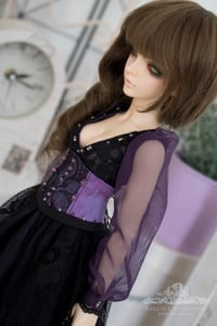 Image 5 of LIMITED - Black and purple lace gown with corset for MNF/PetiteMarionette girls