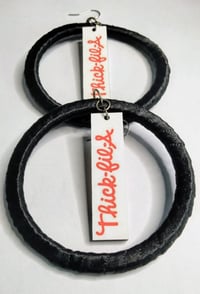 Image 1 of Thick-Fil-A Black Ribbon Earrings – Bold Afrocentric Style | Handmade  Jewelry