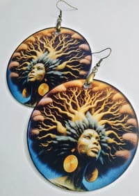 Image 2 of Root of Life Tree Earrings | Afrocentric Handmade Statement Jewelry